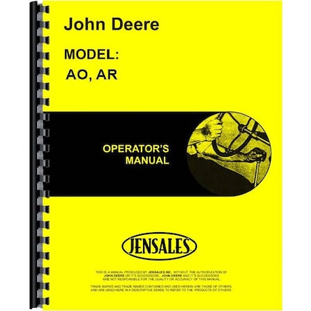 Aftermarket JDOOMR2004 Fits John Deere AR Styled Tractor Operator's Manual RAP81023